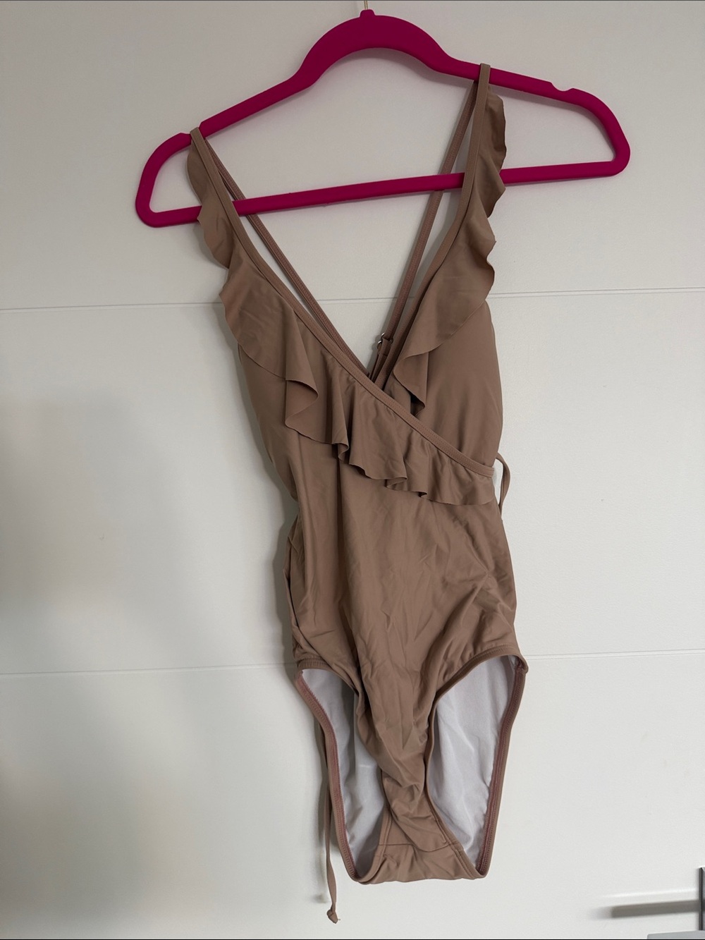 Ella Moss Taupe and Cream Swimwear Tag Detail